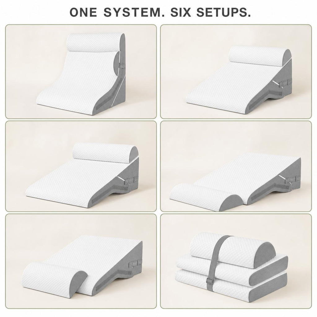Somneva™ Incline Set — 3-Piece Bed Wedge Pillow System