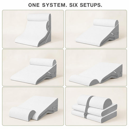 Somneva™ Incline Set — 3-Piece Bed Wedge Pillow System