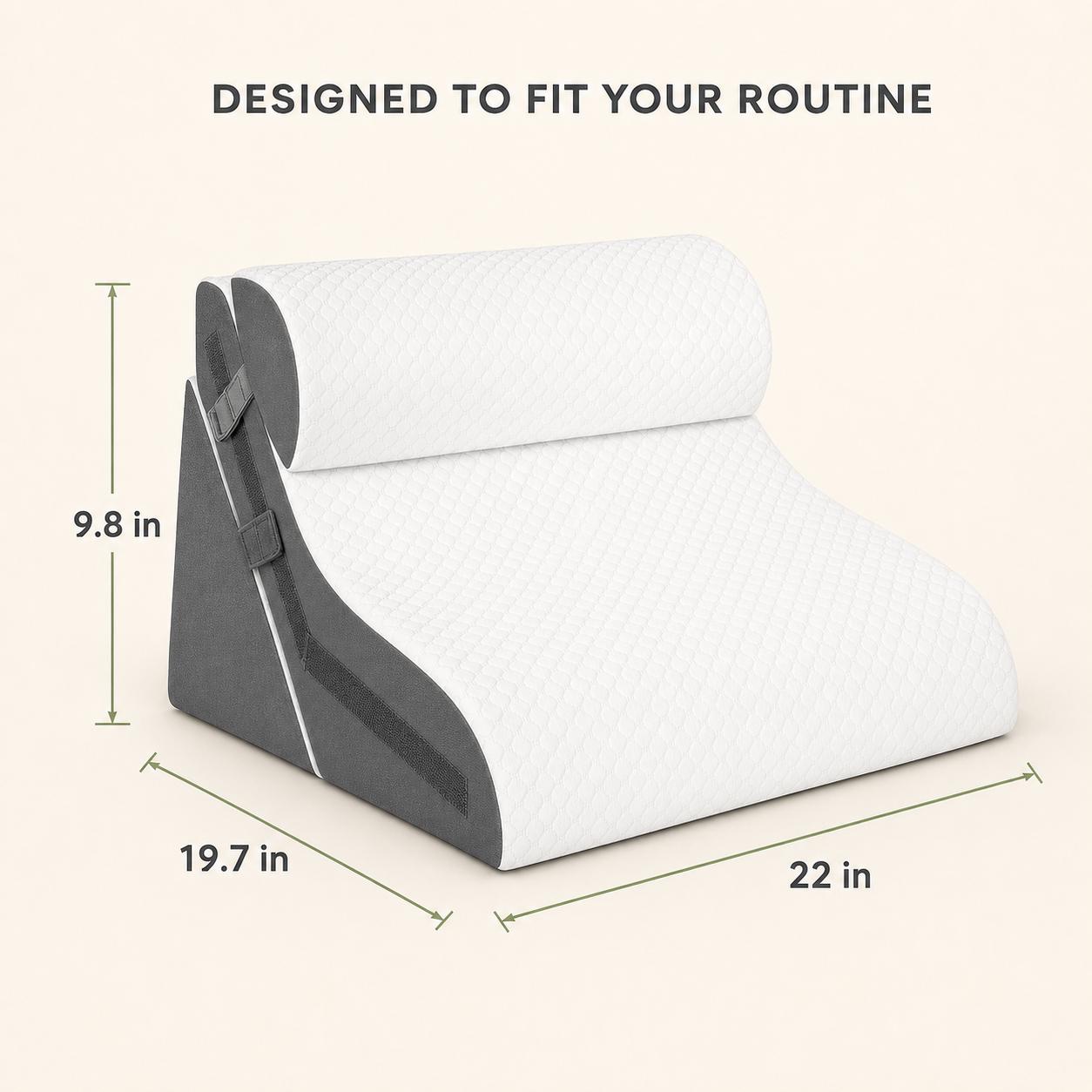 Somneva™ Incline Set — 3-Piece Bed Wedge Pillow System
