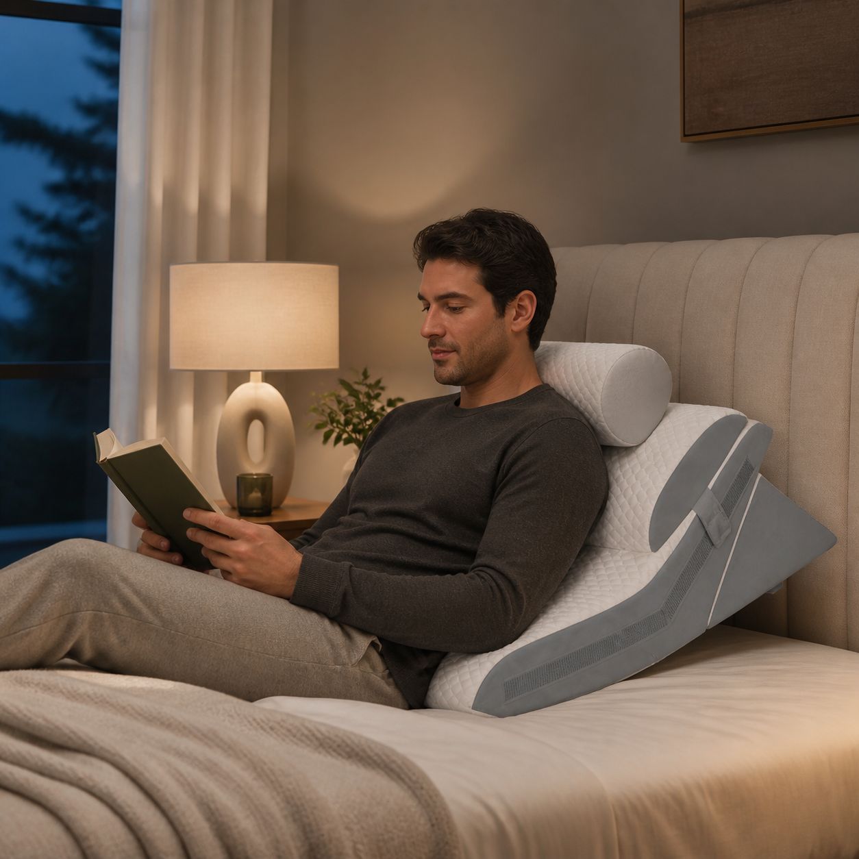 Somneva™ Incline Set — 3-Piece Bed Wedge Pillow System